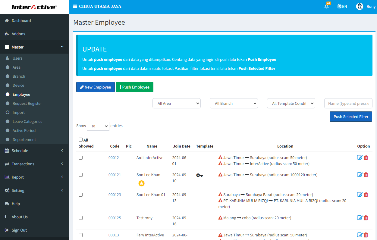 Aplikasi yang menghubungkan device InterActive Fingerprint dengan Software HRIS InterActive InAct